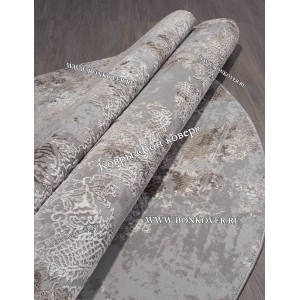 Абстрактный ковер дизайн 79 коричневый с серым Круг